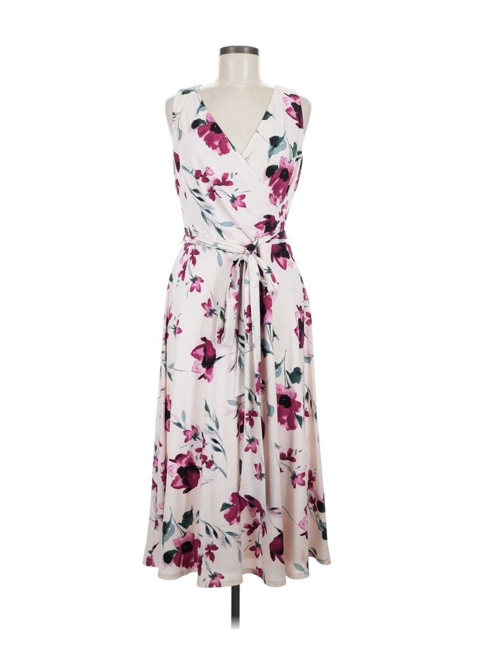 Lauren Ralph Lauren Blush Pink Floral Wrap Maxi Dress